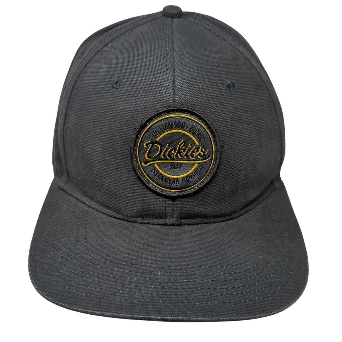 Dickies Snapback Cap Black One Size Adjustable Embroidered Vented