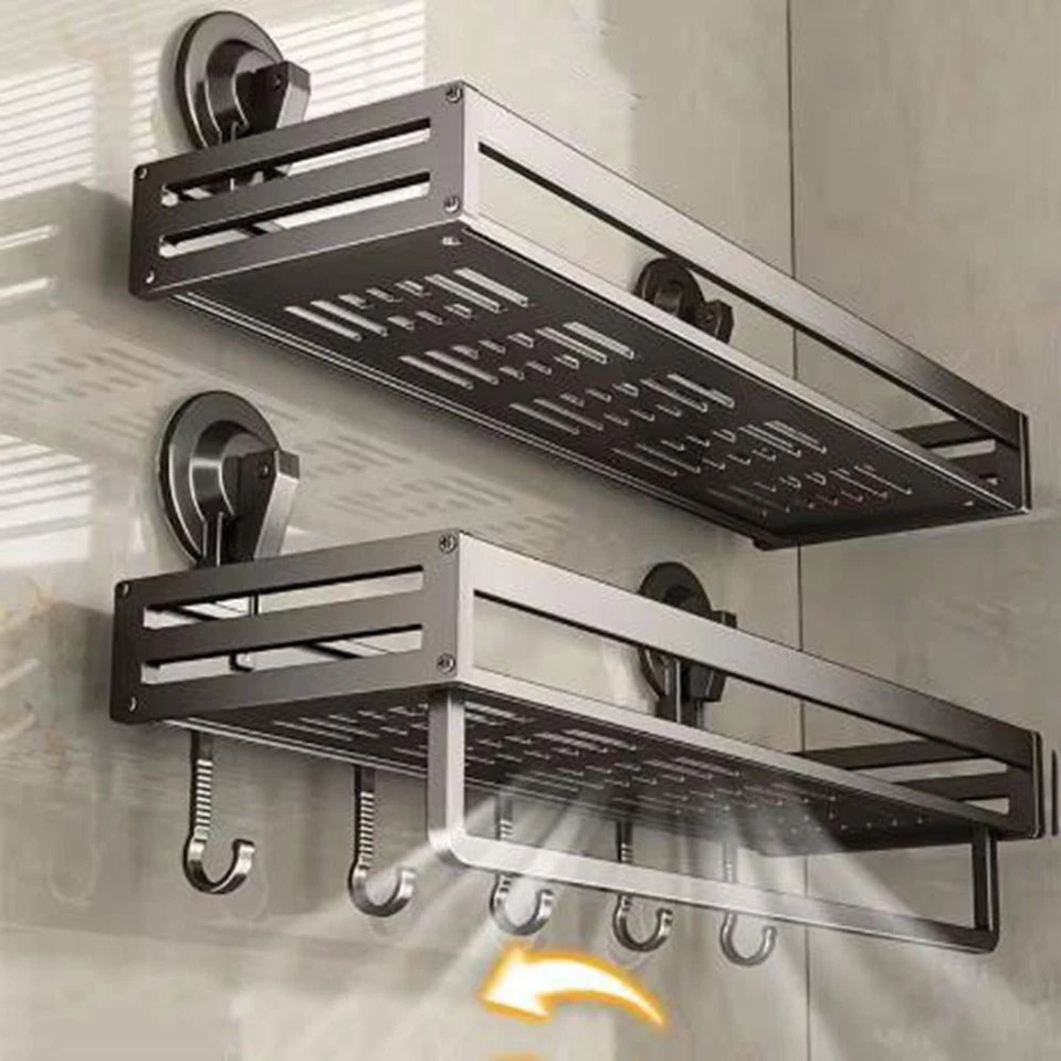 Punch Free Wall Shower Shampoo Rack Wall Mounted Seasoning Rack  for Home - Image 3 of 4