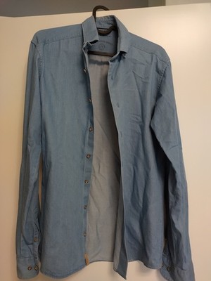 Eterna Slim Fit Upcycling Shirt Gr. 37/38 S Blau - Kaum getragen