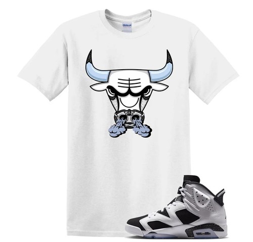 Bull Shirt to Match jd 6 Retro Oreo, Rare Retro AJ6s BLACK/WHITE