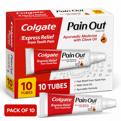 Colgate Pain Out Tooth Pain Relief Liquid 10ml Fast Acting Pack of 10 Oral Care