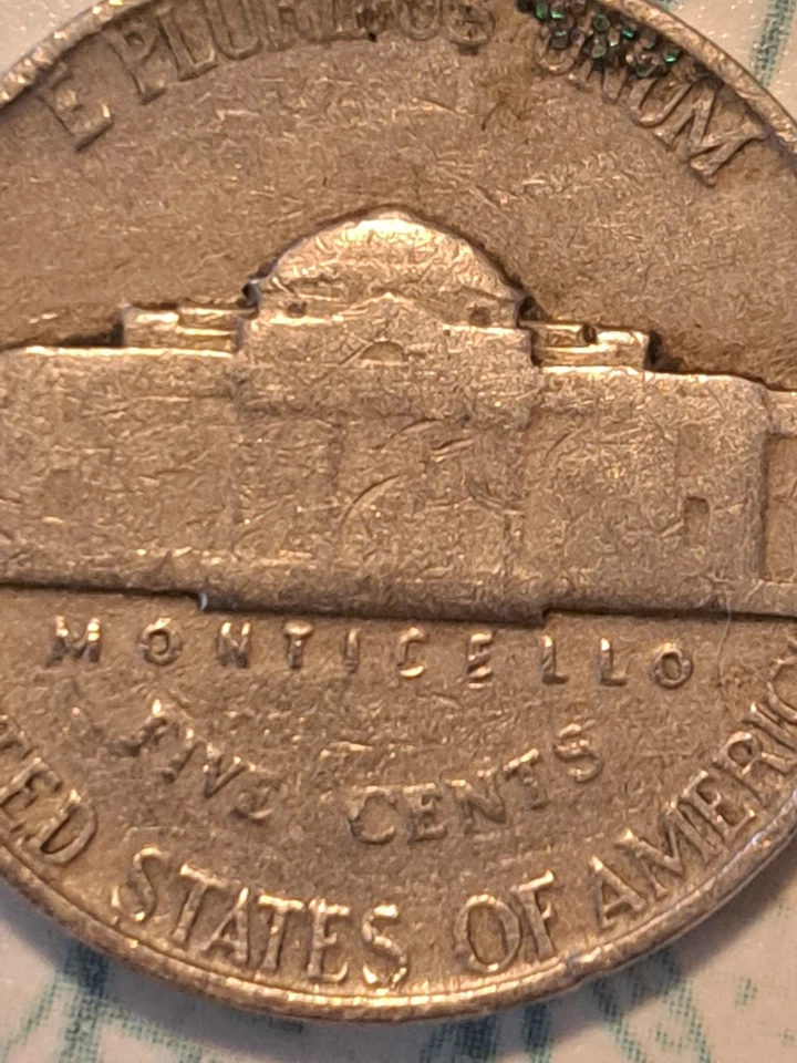 1947 Jefferson Nickel ddr on north south Monticello no mint mark - Image 3 of 3