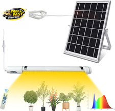 Bright Solar Powered Grow Light with Batteries Full Spectrum Growing LED Lamp fo
