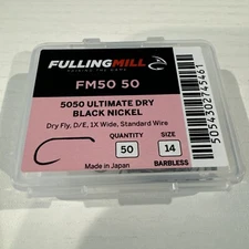 Fulling Mill FM50 50: Black Nickel Ultimate Dry Hook SIZE 14 50pk