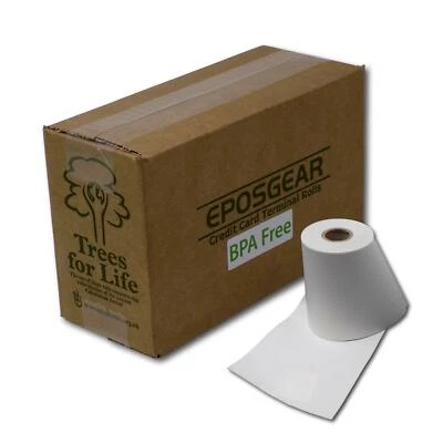 EPOSGEAR 200 57mm x 40mm BPA FREE Thermal Paper Credit Card PDQ Streamline Machine Rolls