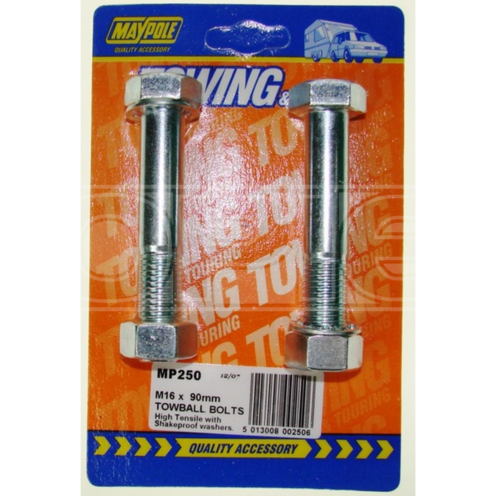 Nuts & Bolts M16 x 90mm - High Tensile With Shakeproof Washers - Maypole 250
