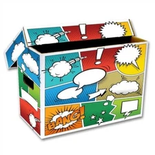 BCW Short Cardboard Comic Book Storage Box with Pow Art Design