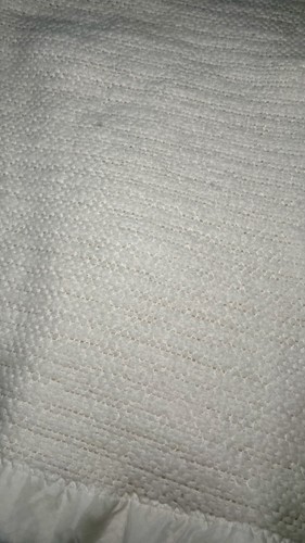 Vintage weiche Babydecke 100 % Acryl weiß 42"" Baby Morgan/Tragetaschen? Keine Löcher - Bild 4 von 12
