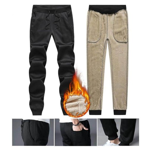 Mens Winter Warm Soft Fleece Lined Pants Thermals-Casual Sports Joggers Trousers - Picture 12 of 15