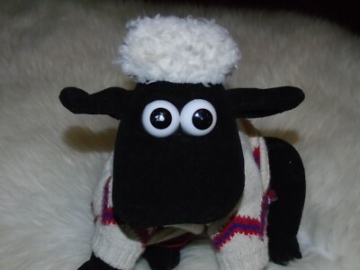 SHAUN the SHEEP plush JERSEY JUMPER soft toy WALLACE GROMIT VINTAGE  UK