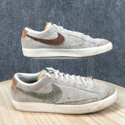 Nike Shoes Mens 8 Blazer 77 Premium Low Lace Up DM7582-100 Sneakers Grey Suede