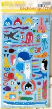 MIND WAVE Yuru Yuru Sea Life Sticker Animal Dolphin Whale Penguin MADE IN JAPAN