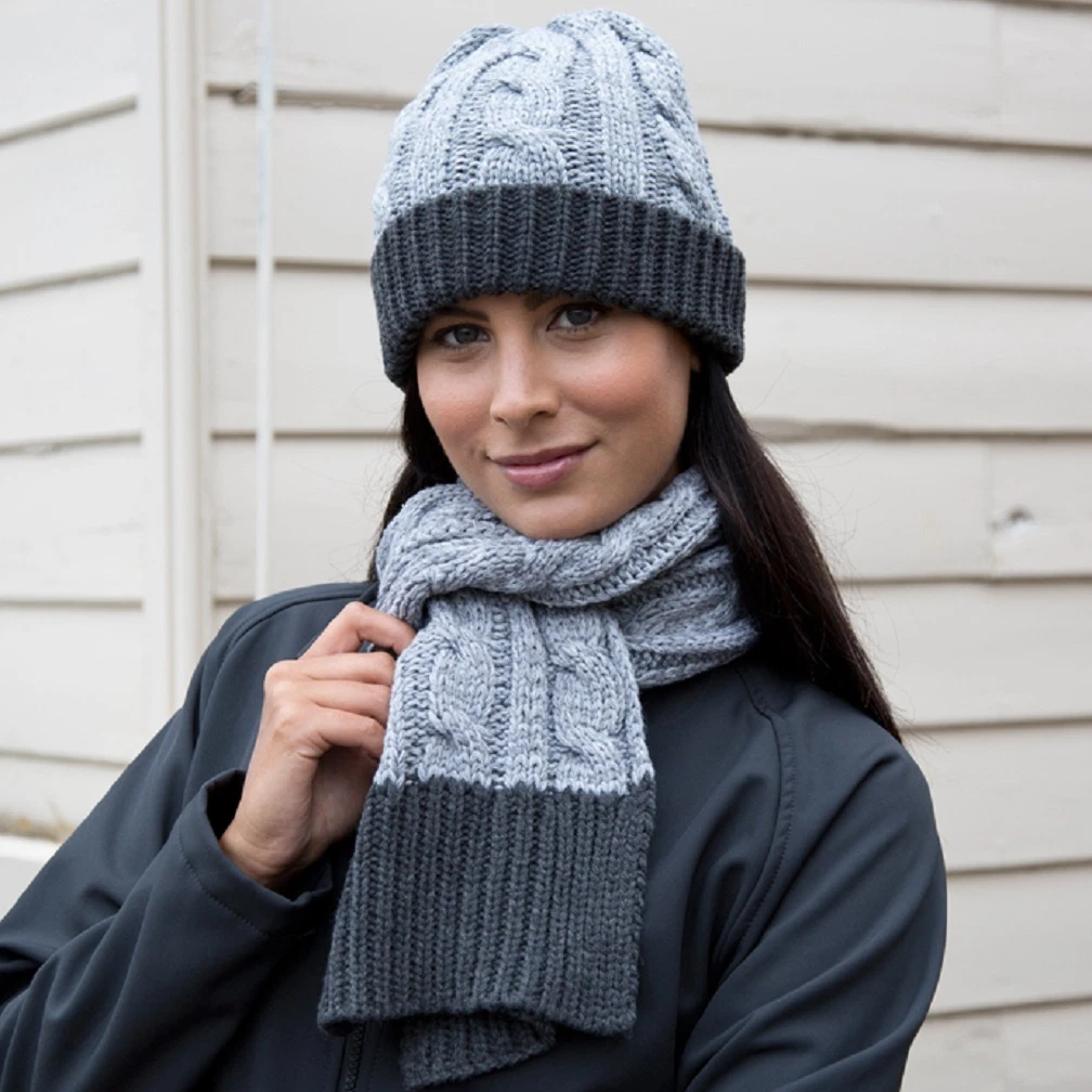 Bonnet d'hiver pour homme, bonnet tricoté chaud et écharpe avec