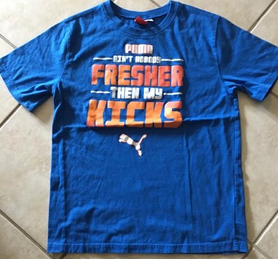 blue and orange puma shirt