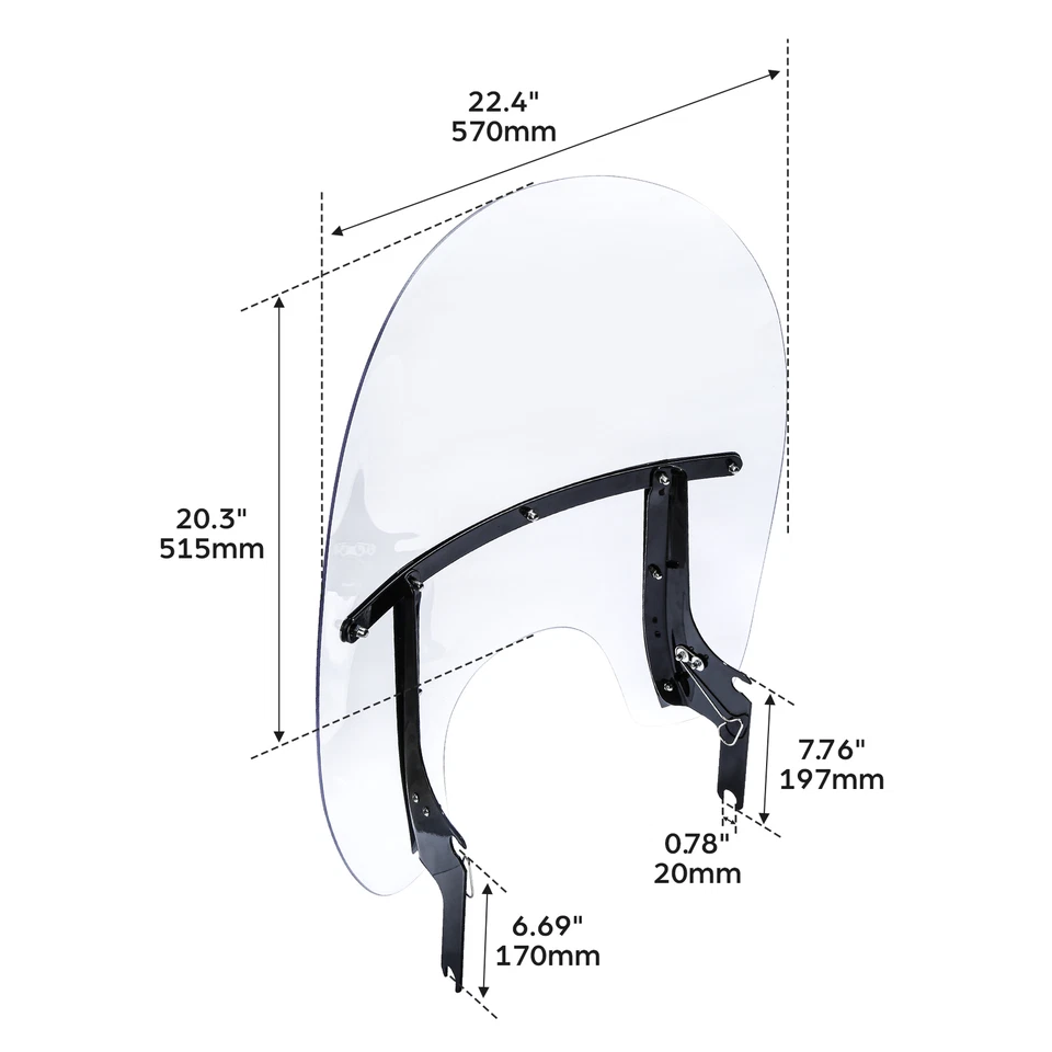 Parabrisas transparente para Harley Touring Road King FLHR 1994-2023 2019 EE. UU. Foto 3 de 4