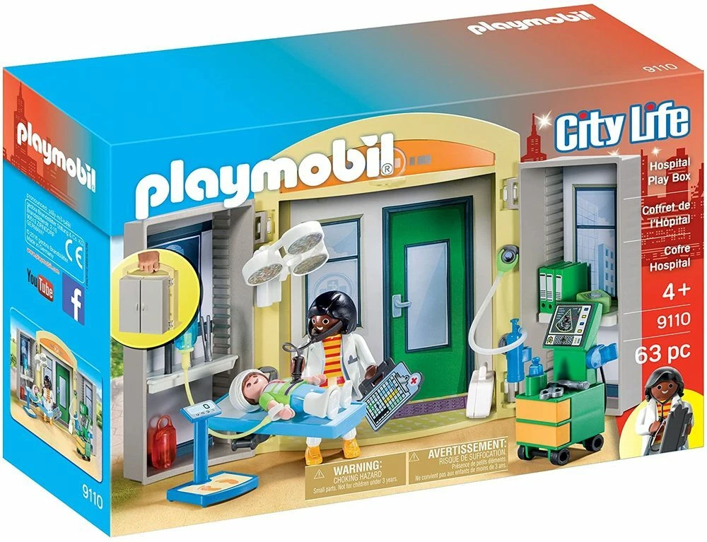 PLAYMOBIL City Life Caja Para Juego Hospital 9110 Llevar