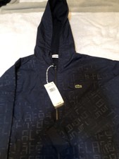 New Lacoste Women Water Repellent Windbreaker Hooded Jacket 34 Small