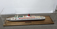 Vintage Queen Elizabeth 2 Handmade Hand Carved 28" Wooden Ship Model