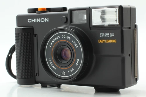 [Exc+4]  Chinon 35 FS EASY LOADING Film Camera w/ Case From JAPAN