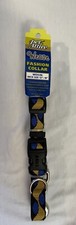 Pet Attire Nylon Dog Leash  Matching Dog Collar Black Blue Gold