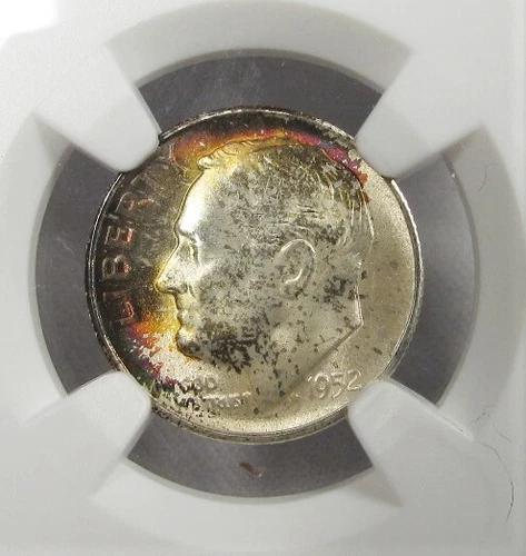 1952-S Low Pop Silver Roosevelt Dime NGC MS68 Toned AJ167
