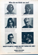 PÓSTER DE COLECCIÓN DEEP PURPLE 1973 REINO UNIDO ANUNCIO QUIÉNES CREEMOS QUE SOMOS