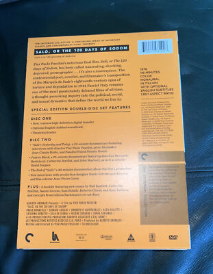 Salo, Or The 120 Days of Sodom (DVD, 2008, 2-Disc Set, Criterion