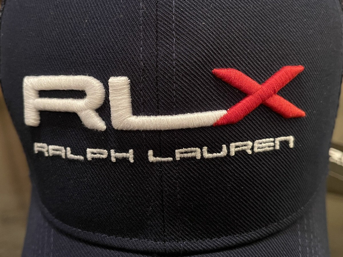 Ralph Lauren RLX Trucker Adjustable High Crown Hat Navy Blue Ralph Lauren RLX Trucker Adjustable High Crown Hat Navy Blue