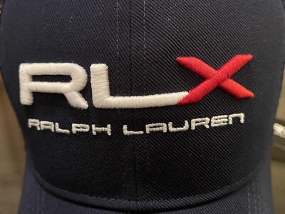 Ralph Lauren RLX Trucker Adjustable High Crown Hat Navy Blue Brand