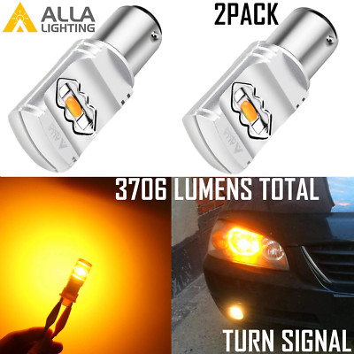 Alla Lighting LED 1157 Turn Signal|Side Marker Light Bulb Bright Yellow Blinker
