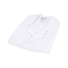 Unisex Lab Coat, Staff Length, Poplin, 3 Pockets, White, Size 40, Each