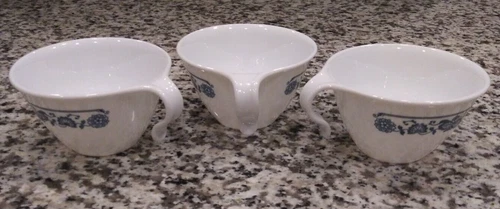 Corelle By Corning Old Town Blue Onion Hook Handle Cups Coffee Tea Set Of 3
