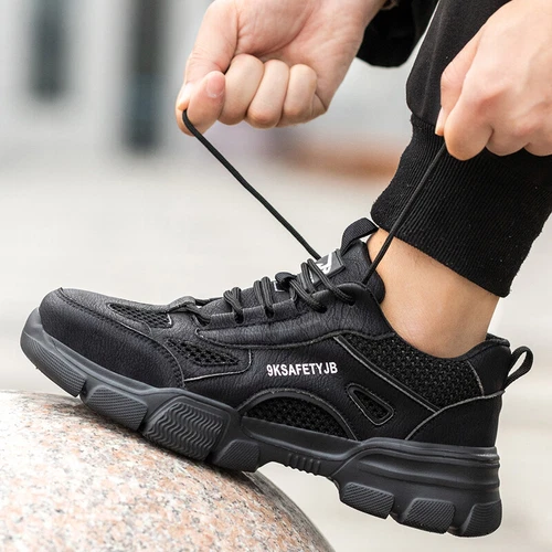 Men's Steel Toe Work Boots Indestructible Safety Shoes Breathable Hiking Sneaker - Picture 12 of 30