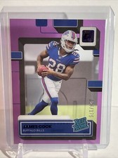 2022 Panini Donruss Clearly Football, James Cook Rated Rookie, Purple /175, #65