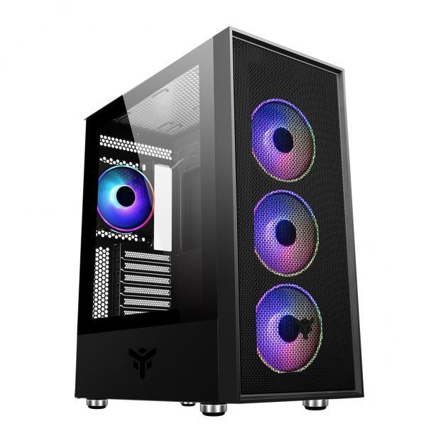 ITEK CASE VERTIBRA H210 - GAMING MIDDLE TOWER, 4X12CM ARGB FAN, 2XUSB3, SIDE PAN