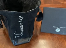 Department 56 Christmas Village Black Canvas Leather Tote Bag Rare Dealer Promo