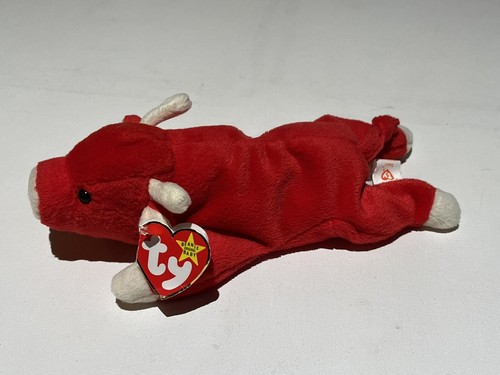 The Real Ty Beanie Babie Snort the Bull Plush Toy - 4002 with Tag Errors - Picture 2 of 11