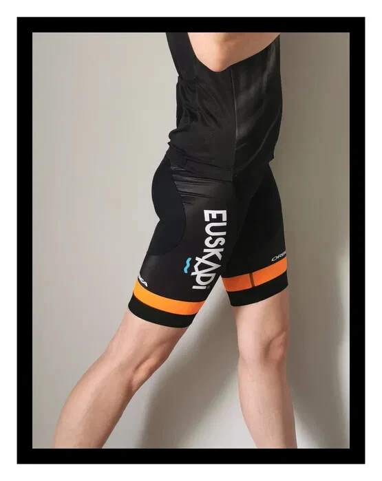 Euskadi Cycling Bib Shorts Men’s M Medium Black White Orange Etxeondo Racing - Image 3 of 4