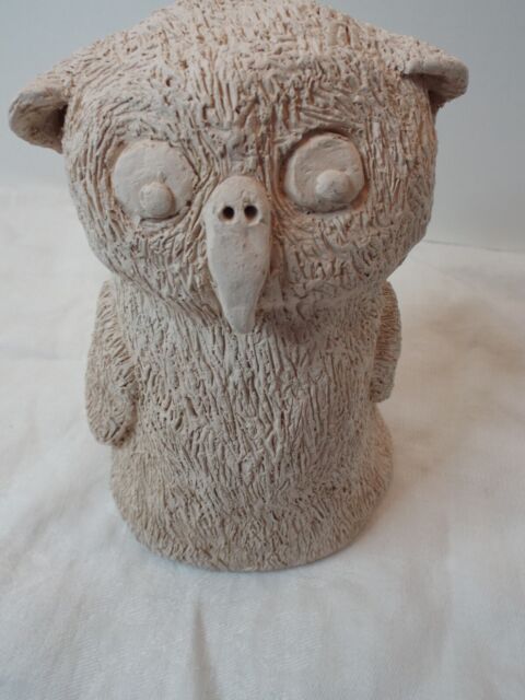 Artisan Made Clay Owl Sculpture Signed "Blair