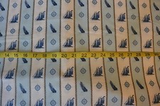 Sail Away Cotton Fabric Stripe Sailboats Compass Quilting Treasures BHTY