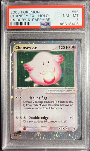2003 Pokémon EX Ruby & Sapphire 96 Chansey EX Holo PSA 8