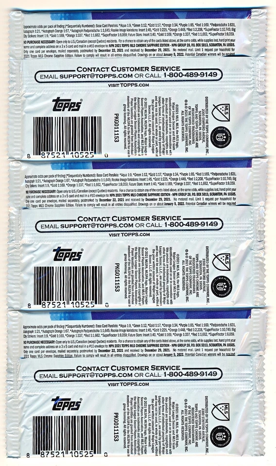 (x3) 2021 Topps Chrome Sapphire MLS Hobby Pack - 4 Cards - Image 2 of 2