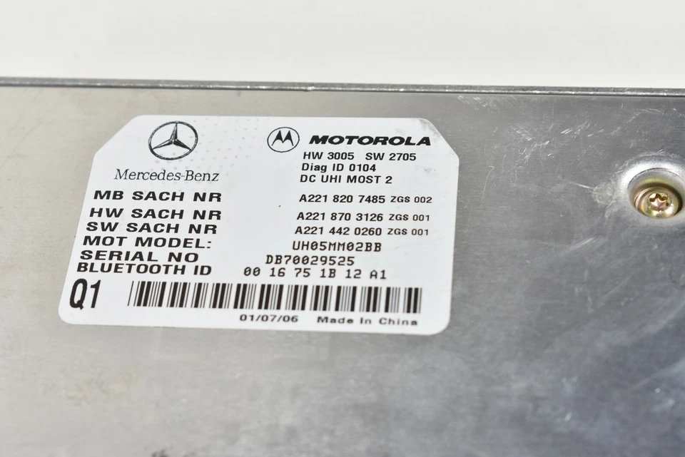 2007 - 2011 MERCEDES W221 S550 ТЕЛЕФОН BLUETOOTH УПРАВЛЕНИЯ КОМПЬЮТЕРНЫЙ МОДУЛЬ - OEM - Изображение 3 из 4