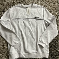 NUEVA CAMISA/SUDADERA CALVIN KLEIN BLANCA MANGA LARGA HOMBRE TALLA L