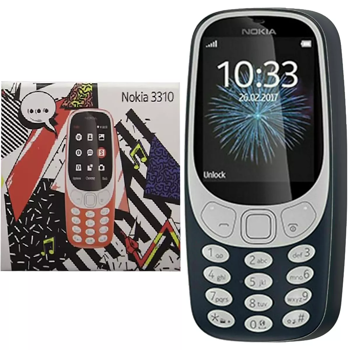 Nokia 3310 Navy blue Unlocked 2G GSM 900/1800 Mobile Phone - with