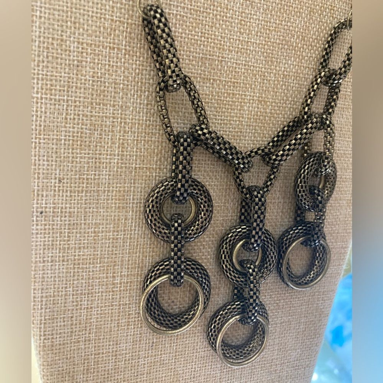 Talbots Brass Tone Chain Link Statement Necklace - image 5