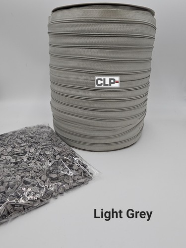 No.3 Nylon Continuous Zip Chain & Auto-Lock Sliders Quality Zips in 12 COLOURS - Picture 17 of 23