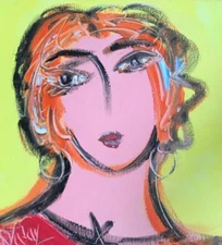 Portrait Girl    IMPRESSIONIST CANVAS FINE ART PAINTING efew