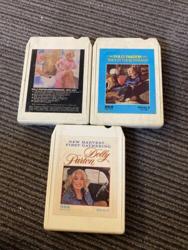 Dolly Parton 8 Track Lot Heartbreaker Touch Your Woman New Harvest Country Rare - 第 1/2 張圖片