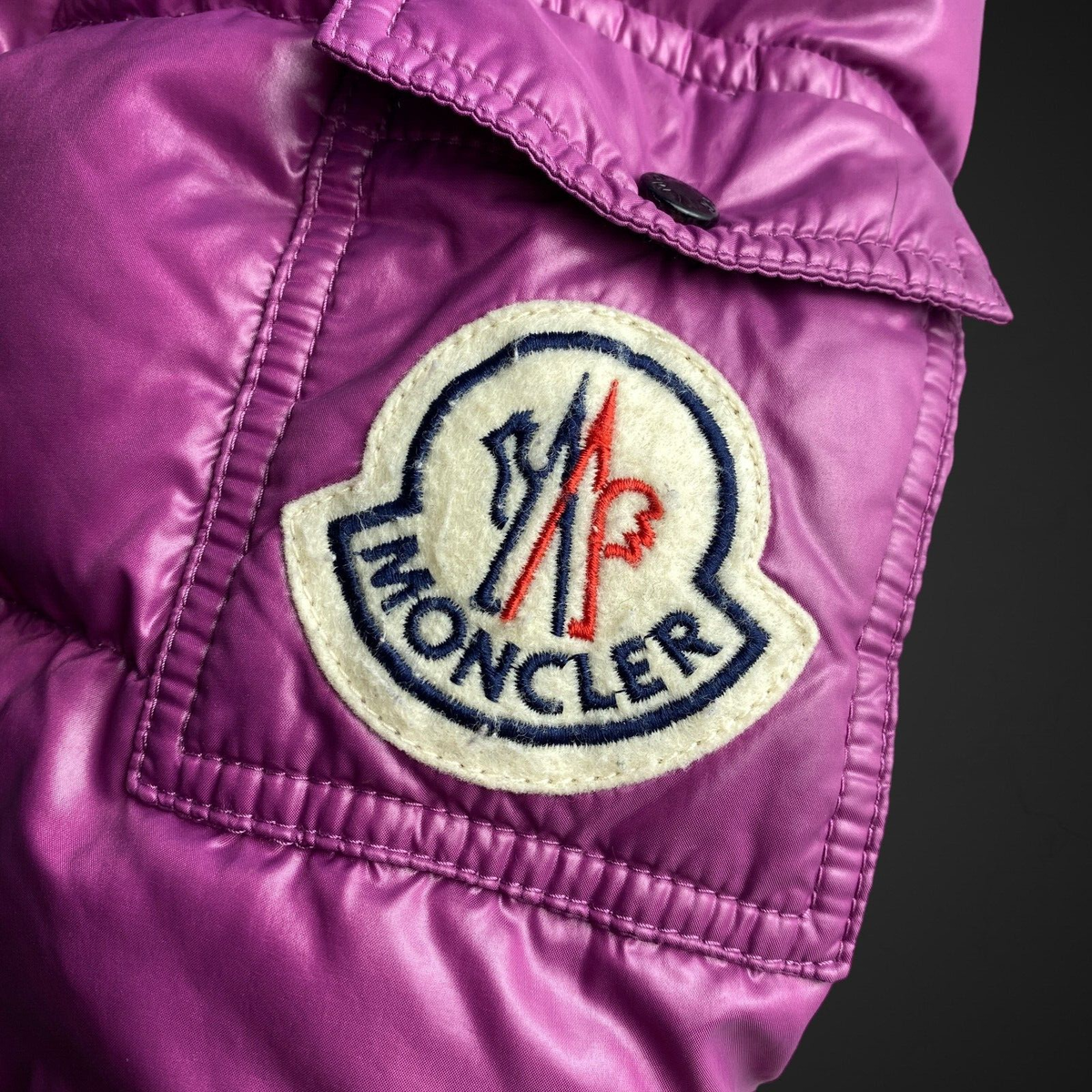 MONCLER BADIA Vintage Purple Women Down Jacket with big MONCLER BADIA Vintage Purple Women Down Jacket with big